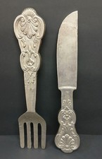 Fabulous Kitchen Wall Art - Giant Silver Cutlery 18"  Metal CG N25