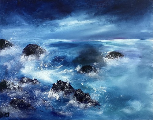 Seascape original oil painting - seascape,