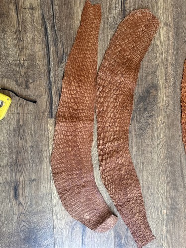 Genuine cognac salmon leather - genuine,