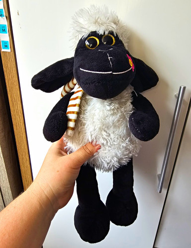 Black white plush - plush, sheep