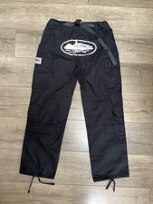 MENS CORTEIZ GUERILLAZ BLACK CARGO PANTS SIZE M NEW WITHOUT TAG