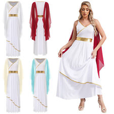 UK Women's Ancient Greek Costume Maxi Dresses Egyptian Princess Fancy Dress Up