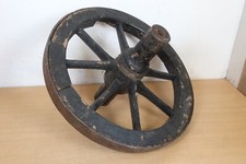 Vintage Wooden Wheelbarrow Trolley Cart Wagon Wheel Garden Decorative Metal 18"