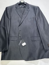 Mens Renoir Classic Fit Gray Striped 2 Piece Suit Size 48L NEW