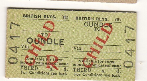 Railway ticket oundle - railway, br(e)