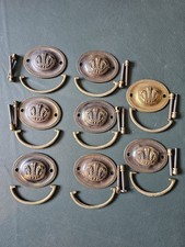 Set of Eight Antique Drawer Pulls Handles Chest of Drawers Cabinet Door