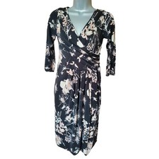 Ghost Size 10 Dress 100% Silk Surplice Wrap Wedding Guest Races Flower Show VTG