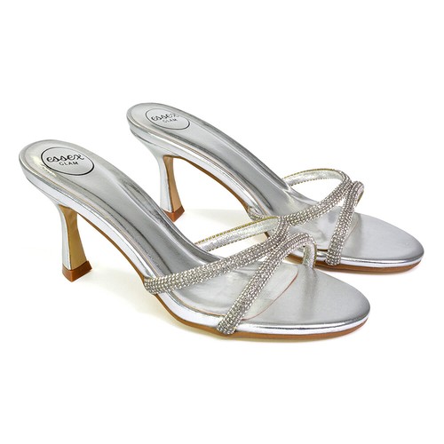 Womens slip mule heeled - on,