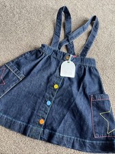 Little Bird By Jools Oliver Girls Denim Skirt With Braces 3-4 Years