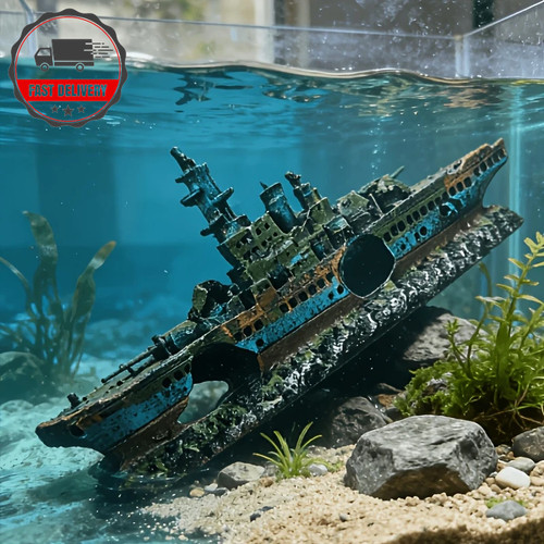 Aquarium shipwreck ornament - shipwreck,