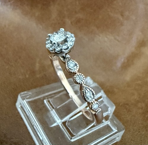 Elegant signed 10k rose - jd,