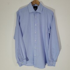 Mens Dress Shirt Blue Neck 15.5 Long Sleeved Cotton GUTHRIE & VALENTINE Cutaway 