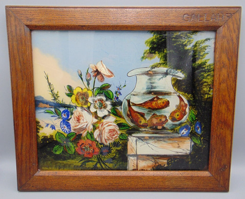 Antique reverse painting - painting, on