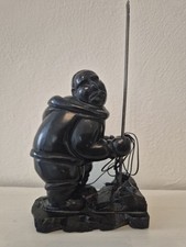 Inuit Hunter with Spear Canadian NW Coast Style Art Figure Hand Carved Argillite