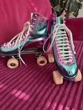 Roller skates, SureGrip, Vintage, Size 6, Customised Uncoloured gold leaf.
