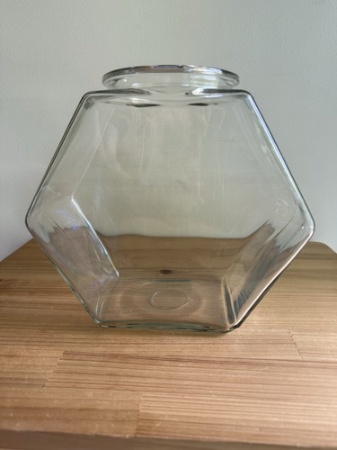 Vintage clear glass hexagon - vintage,