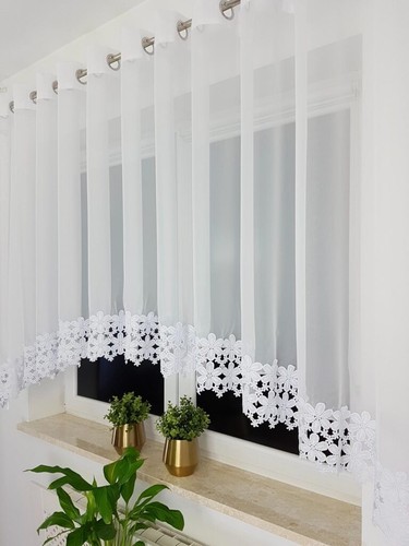 White voile curtain - white,