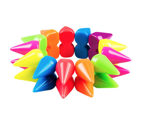 Spiked stud bracelet neon rave - stud,