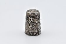 Silver Thimble 1977 Queens Silver Jubilee Large Heavy Sewing Thimble