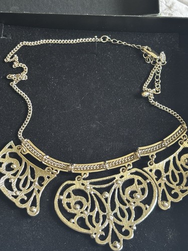 Statement bib necklace gold - bib,