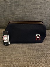 Men's Tommy Hilfiger Wash Bag - BNWT Space Blue Wool Blend Toiletry Bag RRP £85