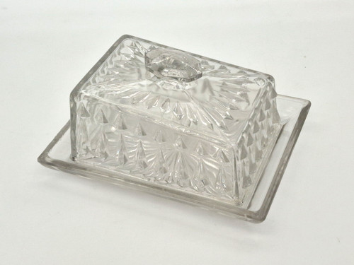 Vintage 1940 glass butter - vintage, 1940's