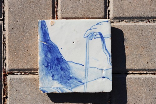 18th century tile depicting - century,