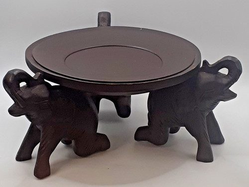 Dark wood carved elephant - dark,