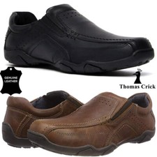 Mens Leather Shoes Slip On Cushioned Smart Casual Walking Work Shoes Trainers