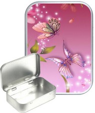 Silk Butterfly Silver Hinged