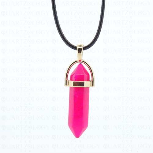 Hot pink jade necklace quartz - hot,