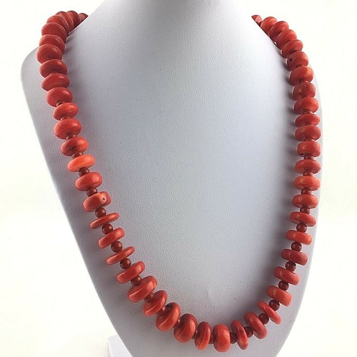 Necklace red coral natural - in,