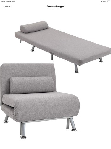 Homcom adjustable back futon - back,