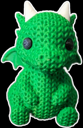 Printed green dragon - printed,,