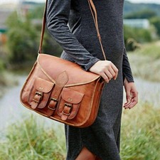 Women's shoulder bag, genuine leather shoulder bag, brown handbag...