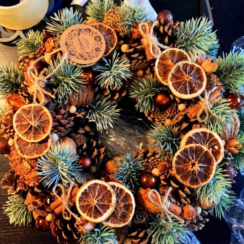 Christmas wreath dried orange - dried,