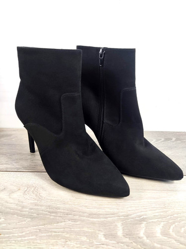 Peacocks black faux suede - peacocks,