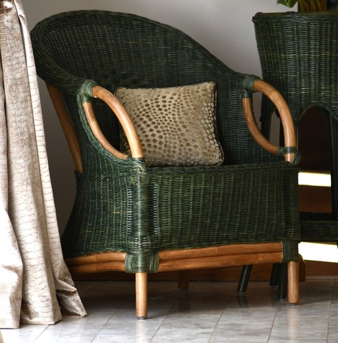 Wicker tub chair olive - wicker, ...
