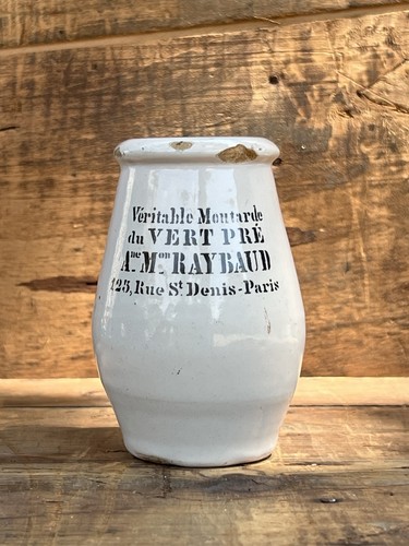 Antique french mustard jar - mustard,