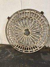 ORIGINAL ANTIQUE CHURCH CAST IRON FLOOR HEATING GRILLE /GRATE