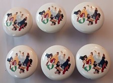 Disney Princess 6 Ceramic Pull Knobs Snow White  Ariel Belle Cinderella More