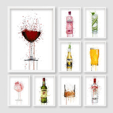 Cocktail Water Colour Poster