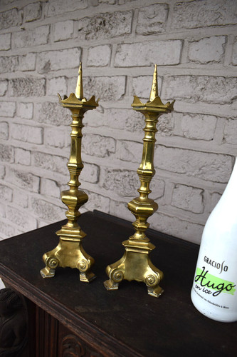 Pair antique bronze church - antique,