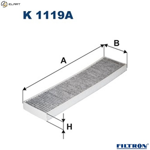 Filter cabin air 1119a for - cabin,