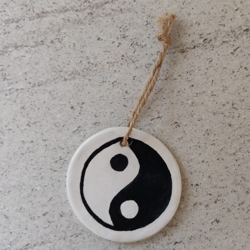 Yin yang clay handmade - clay, wall