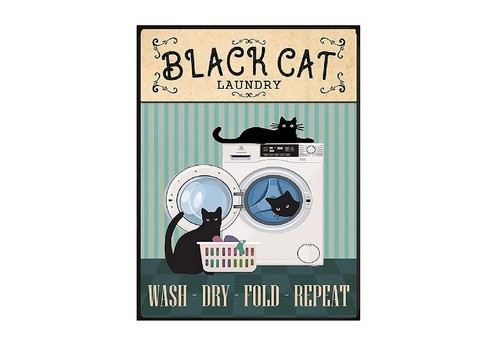 Black cat laundry - black,