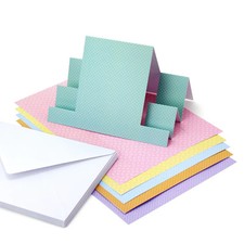 PACK 6 BEAUTIFUL PASTEL CENTRAL STEPPER CARDS & ENVELOPES READY TO DECORATE T2