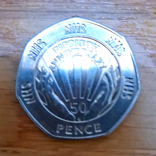 1998 50p coin nhs - coin,