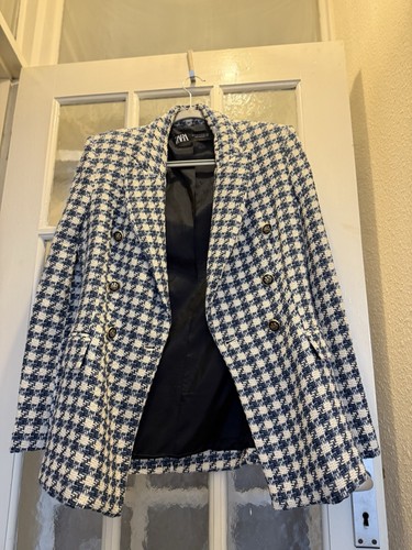 Zara textured houndstooth coat - zara,