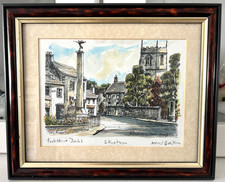 Vintage HANDSIGNED Max Baker Watercolour Print of Skipton, Yorkshire Dales